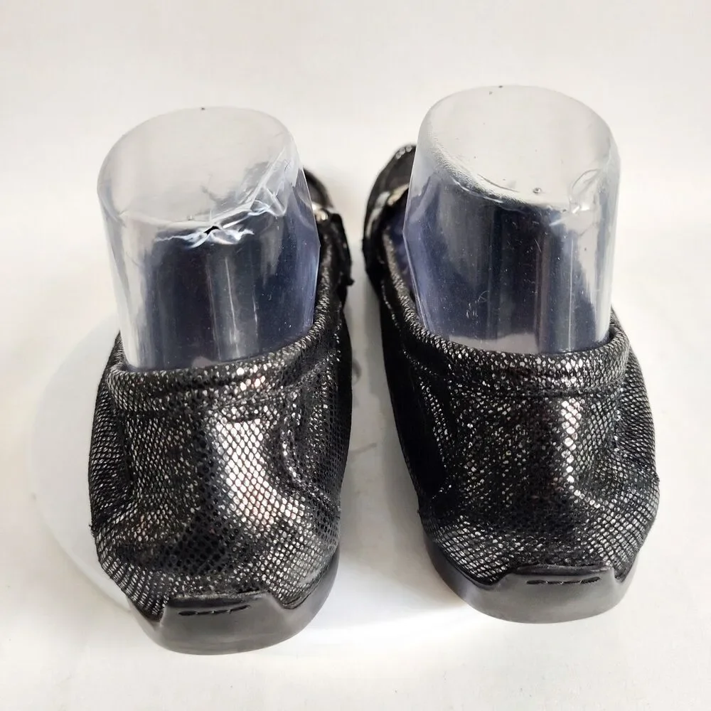 AGL Attilio Giusti Leombruni Shiny Black Soft Leather Horsebit Loafers 8‎ /38